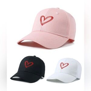 Women Heart Embroidered Casual Style Hat For Daily Life. NWOT